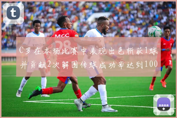 C罗在本场比赛中表现出色斩获1球并贡献2次解围传球成功率达到100